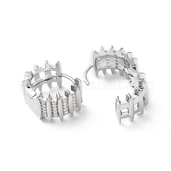 真鍮製マイクロパヴェキュービックジルコニアフープピアス  プラチナメッキ  14.5x9.5mm&nbsp;EJEW-P259-21P
