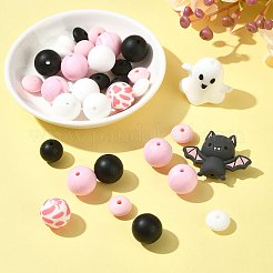 30個のシリコンビーズ  混合図形  ミックスカラー  12~27x6~35.5x6~18mm  穴：2mm&nbsp;SIL-FS0001-29