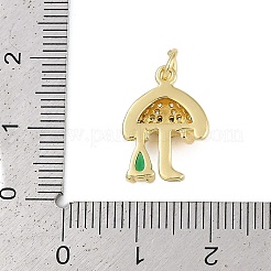 Rack Plating Brass Micro Pave Cubic Zirconia Pendants&nbsp;KK-R166-02G-06