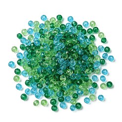 透明なガラスビーズ3色  ファセットロンデル  海をテーマにしたジュエリー作りに  ミックスカラー  6x5mm  穴：1mm  約83~85個/連  38~39cm  1本/色&nbsp;EGLA-TZ0001-01