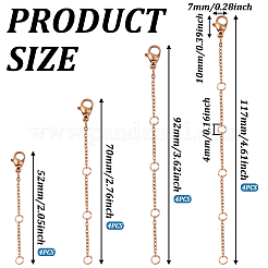 16Pcs 4 Size 304 Stainless Steel Cable Chain Extender&nbsp;STAS-TA0002-33RG