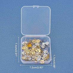 真鍮のピアスフック  耳ワイヤー  プラチナ·ゴールデン  トレイ：10mm  24x10x0.5mm  21ゲージ  ピン：0.7mm  2色  30個/カラー  60個/箱&nbsp;KK-FH0001-25