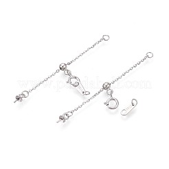 925 Sterling Silver Cable Chain Extenders&nbsp;STER-T008-61S