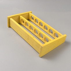 長方形の木製試験チューブスタンド  きいろ  305x70.5x180mm  内径：32mm&nbsp;AJEW-WH0534-57