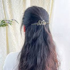 合金の毛が付いています  中空ヘアポニーテールホルダー  DIY和風ヘアスティックアクセサリー用  蝶  ゴールドカラー  54x26x2mm&nbsp;OHAR-Z001-04G