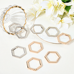 10Pcs 2 Colors Zinc Alloy Spring Gate Rings&nbsp;FIND-SP0004-34A