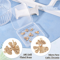 8Pcs 4 Styles Brass with Clear Cubic Zirconia Stud Earring Findings&nbsp;KK-TA0002-61