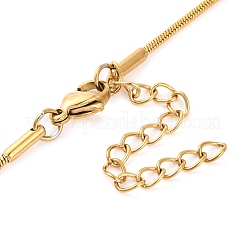 201 Stainless Steel Round Snake Chain Necklaces for Women&nbsp;NJEW-G140-06B-G-1