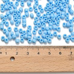 トーホー 6/0ラウンドビーズ  日本製シードビーズ  （403f）水色の不透明なレインボーマット  4mm  穴：1.5mm  約840個/50g&nbsp;SEED-XTR06-0403F