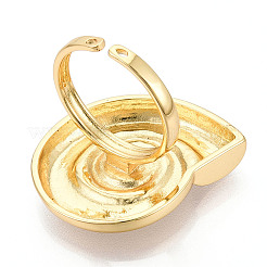 Brass Adjustable Open Cuff Rings for Women&nbsp;RJEW-N051-01B-G