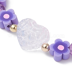 Handmade Flower Polymer Clay Stretch Bracelets&nbsp;BJEW-JB09825