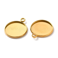 Ion Plating(IP) 304 Stainless Steel Pendant Cabochon Settings&nbsp;STAS-G071-45G