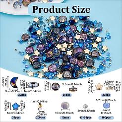 DIYビーズキット485個  混合スタイルのガラスビーズを含む  CCBプラスチックビーズ  混合図形  ミックスカラー  2~10x2~14x2~7.5mm  穴：0.7~3.5mm&nbsp;DIY-NB0014-27C