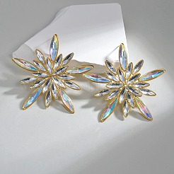 304 Stainless Steel Glass Stud Earrings for Women&nbsp;EJEW-M095-16G