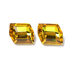K9ガラスラインストーンカボション  フラットバック＆バックメッキ  平行四辺形  ミックスカラー  12x10.5x5.6mm&nbsp;RGLA-J034-B-TG