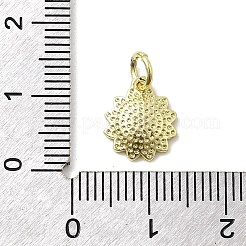 真鍮製エナメルペンダント  花のチャーム  ラックめっき  長持ちメッキ  カドミウムフリー＆鉛フリー  18KGP本金メッキ  丸カン付き  パールピンク  11.5x9.5x2.5mm  穴：3mm&nbsp;KK-P338-19G-04