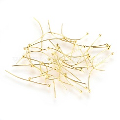 ジュエリーパーツ  真鍮のボールヘッドピン  ゴールドカラー  0.5x20mm  24ゲージ  ヘッド：1.5mm  約170個/10g&nbsp;X-J0CNG015