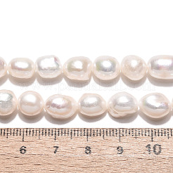 天然養殖淡水パールビーズ連売り  研磨両側  乳白色  7.5~12x7~8.5x5~8mm  穴：0.6mm  約19~20個/連  6.89~7.09インチ（17.5~18cm）&nbsp;PEAR-N028-06