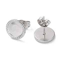 Non-Tarnish 304 Stainless Steel Stud Earrings Findings&nbsp;STAS-M323-09P