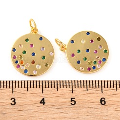 Rack Plating Brass Micro Pave Cubic Zirconia Pendant&nbsp;KK-H486-16G