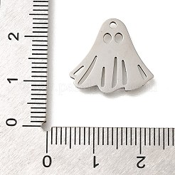 ステンレスペンダント201個  レーザー切断  ゴーストチャーム  ステンレス鋼色  17x18.5x1mm  穴：1.4mm&nbsp;STAS-R132-02P