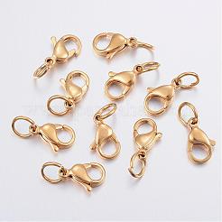 Ion Plating(IP) 304 Stainless Steel Lobster Claw Clasps&nbsp;STAS-P139-A13-G