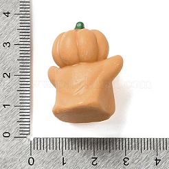 ハロウィーンの飾り  樹脂製のカボチャの幽霊の置物、自宅のデスクトップの装飾用  オレンジ  30x25.5x20mm&nbsp;AJEW-S001-02B