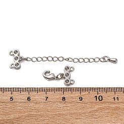 Brass Micro Pave Clear Cubic Zirconia Chain Extender&nbsp;KK-A214-35P