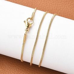 304ステンレススチールスネークチェーンネックレス  カニカン付き  ゴールドカラー  23.7インチ（60.2cm）  1.2mm&nbsp;X-NJEW-O058-22G