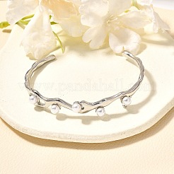 304 Stainless Steel Cuff Bangles for Women&nbsp;BJEW-U021-04P