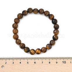 天然タイガーアイラウンドビーズのストレッチブレスレット  内径：2インチ（5.2cm）  ビーズ：8mm&nbsp;BJEW-F203-04