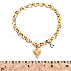 304 Stainless Steel Charm Bracelets&nbsp;BJEW-F487-01G