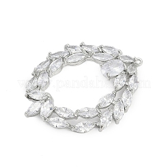 真鍮チャーム  花輪のチャーム  ガラスと  プラチナ  36.5x31x4.5mm  穴：1.2mm&nbsp;KK-Q026-09P