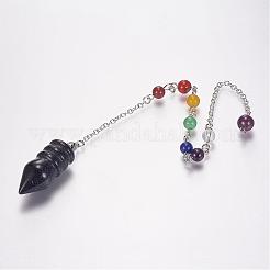 Natural/Synthetic Gemstone Chakra Pointed Dowsing Pendulums&nbsp;G-E338-08