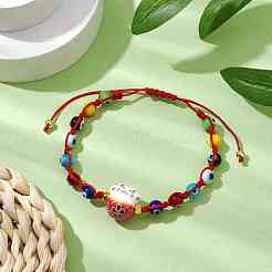 Adjustable Lanmpword Evil Eye Braided Bead Bracelet&nbsp;BJEW-JB11059-01