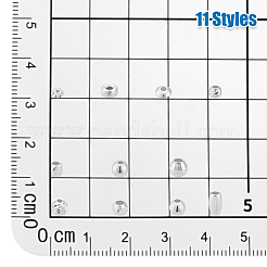 63 個 11 スタイル 925 スターリングシルバービーズ  混合図形  銀  3~6x1~4mm  穴：0.7~1.6mm&nbsp;STER-PH0003-28
