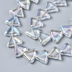 電気メッキガラスビーズセット  ABカラー  三角形  クリアAB  12x16x5mm  穴：1mm  約50個/連  24.02インチ（61cm）&nbsp;EGLA-N008-002-A01