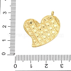 304ステンレスペンダント  エナメル  チェッカーボードハートチャーム  ゴールドカラー  ファイヤーブリック  25x24x4mm  穴：2mm&nbsp;LS-STAS-V003-02G-10