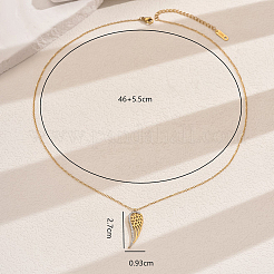 Stainless Steel Crystal Rhinestone Hollow Wing Pendant Necklaces for Women Daily Wear&nbsp;JF5820