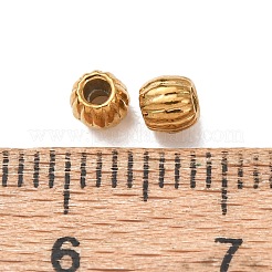 304ステンレススチールスペーサービーズ  イオンプレーティング（ip）  コルゲートラウンド  18KGP本金メッキ  4mm  穴：1.2mm&nbsp;STAS-L318-09G-02