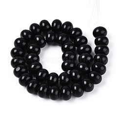 天然石オブシディアンビーズ連売り  ロンデル  9~10x14mm  穴：0.6~0.8mm  約40個/連  15.16~15.35''（38.5~39センチメートル）&nbsp;G-T144-33