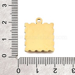 304ステンレスペンダント  エナメル  フルーツチャーム付きスクエア  ゴールドカラー  チェリー  20x16.5x1.5mm  穴：2mm&nbsp;X-STAS-A114-03G-01