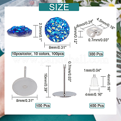DIY Flat Round Stud Earring Making Kit&nbsp;DIY-CA0003-70