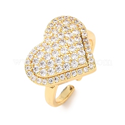 Brass Micro Pave Cubic Zirconia Cuff Open Rings&nbsp;RJEW-F204-07B-G01