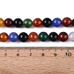 天然瑪瑙（染色・加熱）ビーズ連売り  スムーズなラウンド  ミックスカラー  8~8.5mm  穴：0.8~1mm  約48個/連  15.16''（38.5センチメートル）&nbsp;G-Q604-8MM-01