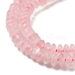 天然石ローズクォーツビーズ連売り  ソーサービーズ  ロンデル  6.5x3mm  穴：1mm  約118~119個/連  15.35''（39センチメートル）&nbsp;G-Z030-A08-01