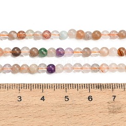 Natural Moonstone & Amazonite & Amethyst & Strawberry Quartz Beads Strands&nbsp;G-A324-A01-4mm