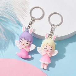 2Pcs 2 Style Angel Shape PVC Pendants Keychains&nbsp;KEYC-JKC00685