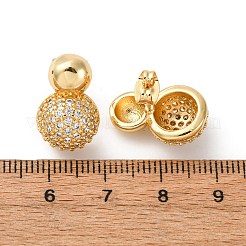 Rack Plating Brass Micro Pave Clear Cubic Zirconia Round Ball Stud Earring&nbsp;EJEW-H099-09G-1