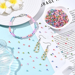 80G 8 Colors Two Tone Inside Colours Transparent Glass Seed Beads&nbsp;SEED-YW0003-18